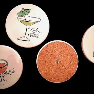NWOT Ceramic Cocktail Coasters Complement any bar or patio party x4